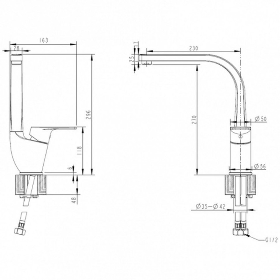 Bravat Line F75299C-2 смеситель для кухни хром