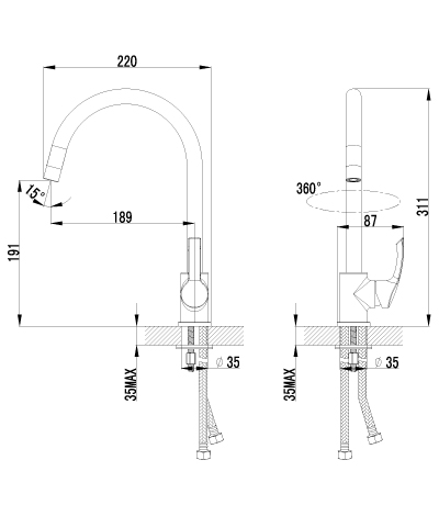 Lemark Plus Strike смеситель для кухни LM1105C