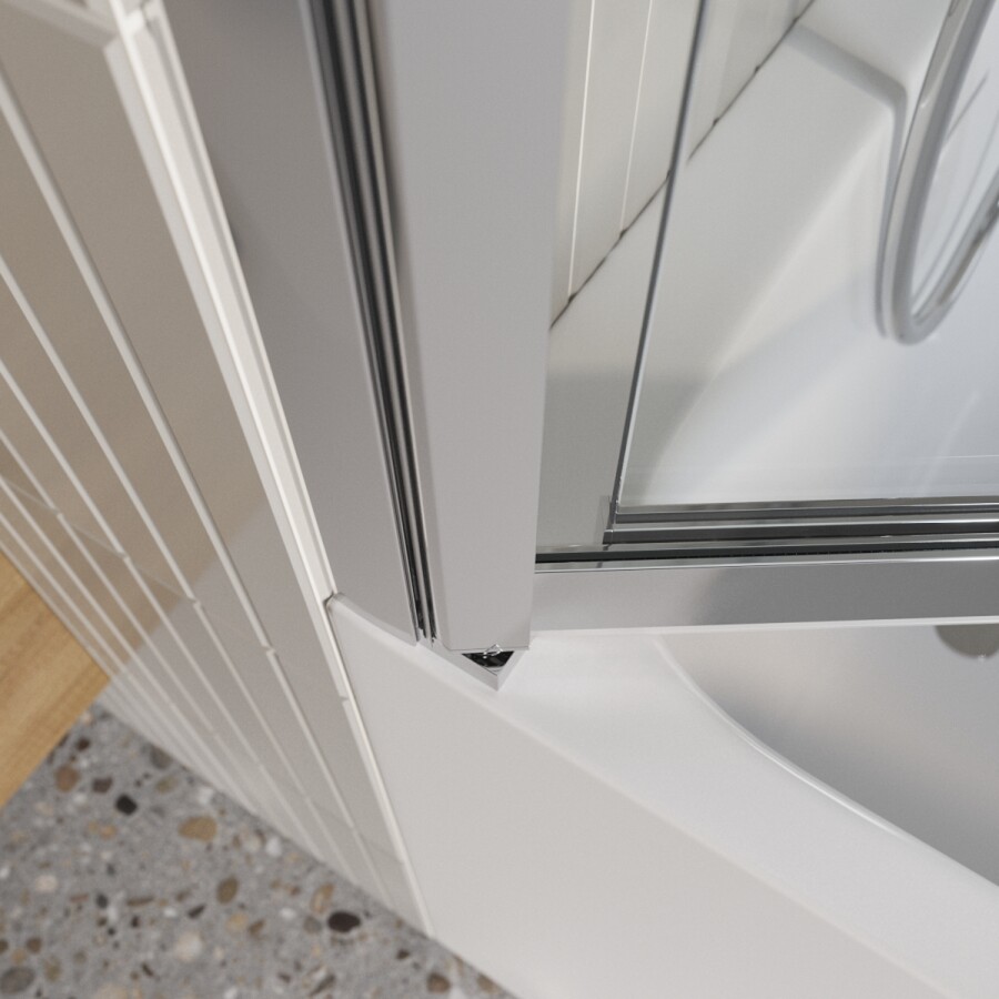 Шторка на ванну BelBagno LUCE-VF-11-100/145-C-Cr