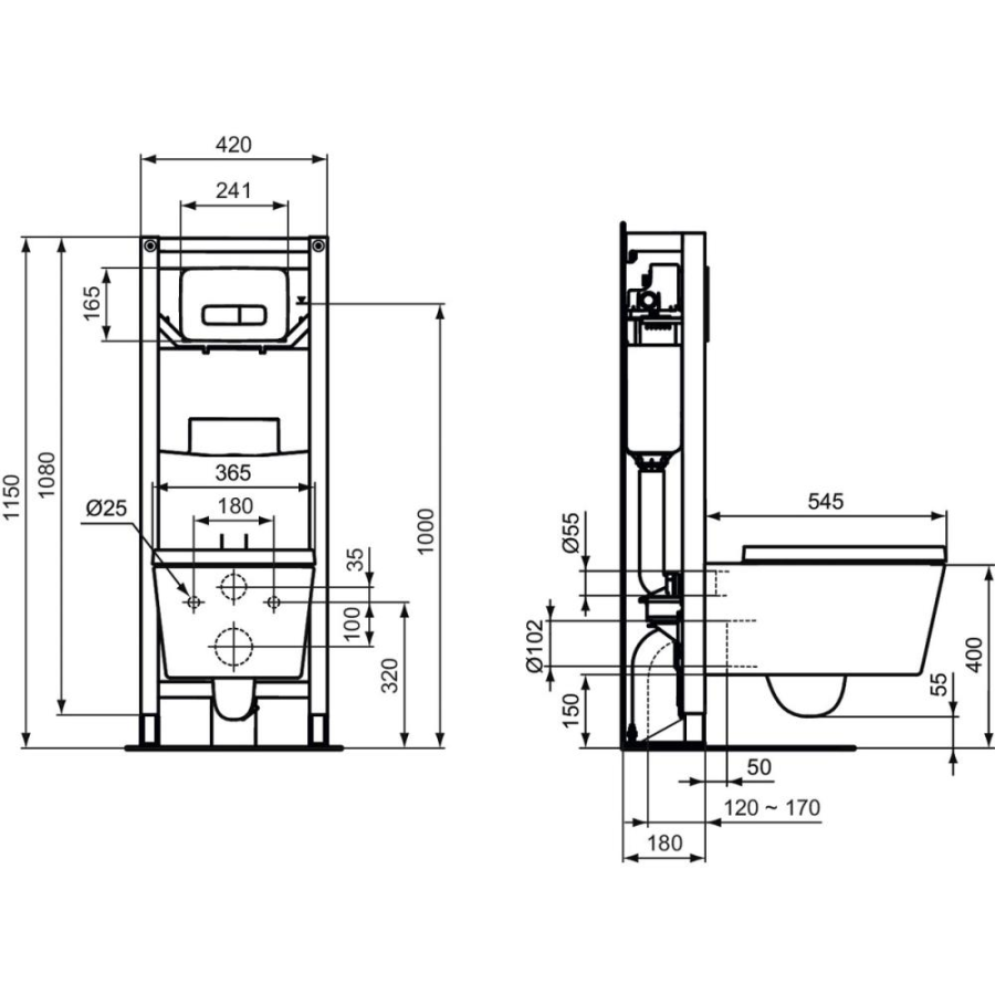 Ideal Standard Blend Cube унитаз подвесной T368601