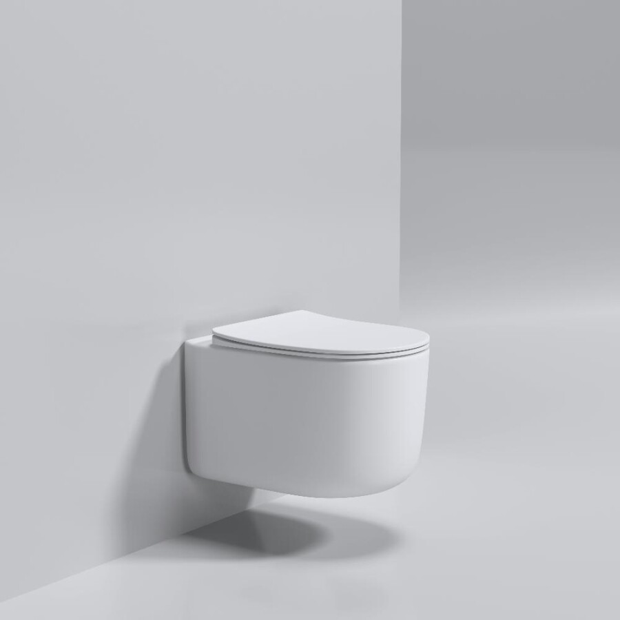 Унитаз подвесной Boheme Flow Белый матовый c крышкой, Торнадо 969-SET-MW