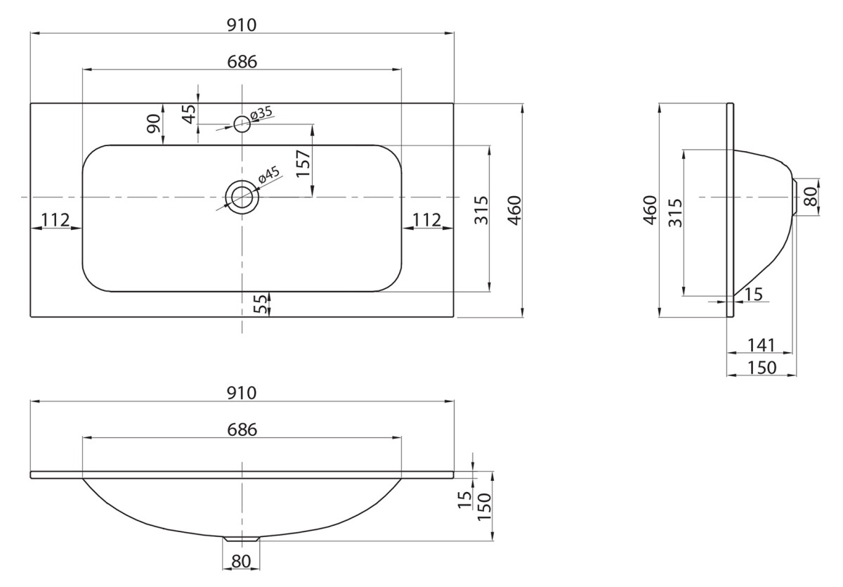 BelBagno BB910/465-LV-VTR-BL Стеклянная раковина глянцевая