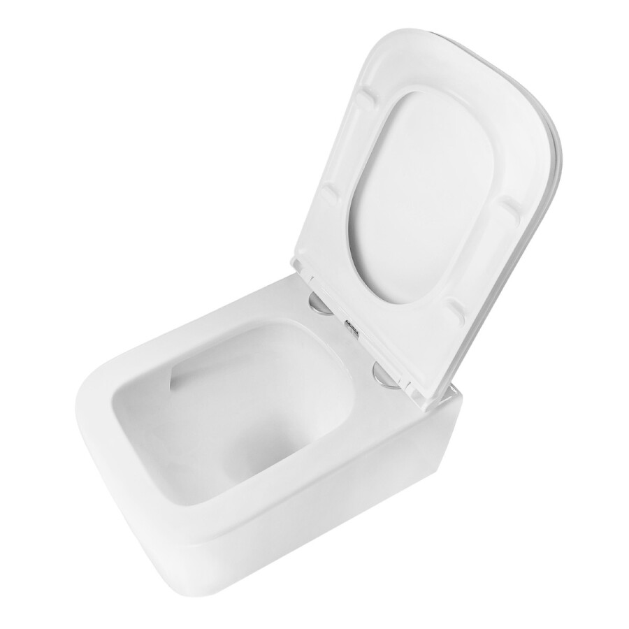 Унитаз подвесной Azario Bacio340х485х350 безободковый, система смыва "Скрытое Торнадо", с быстросъемным сиденьем "Микролифт" AZ-5103T-WHT