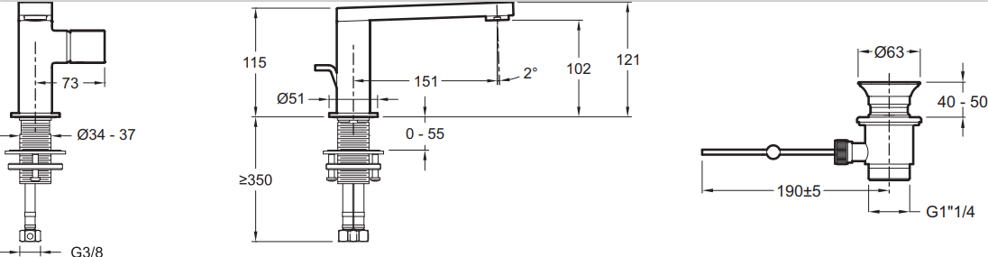 Jacob Delafon Composed E73050-CP смеситель для раковины