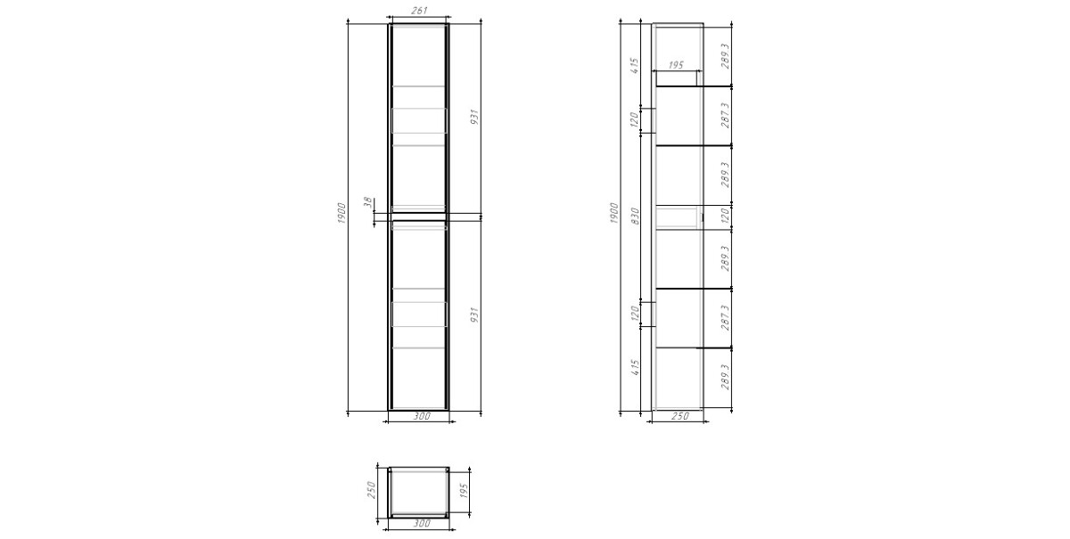 Dreja пенал Slim 30 см универсальный подвесной/напольный дуб кантри/белый 99.0504