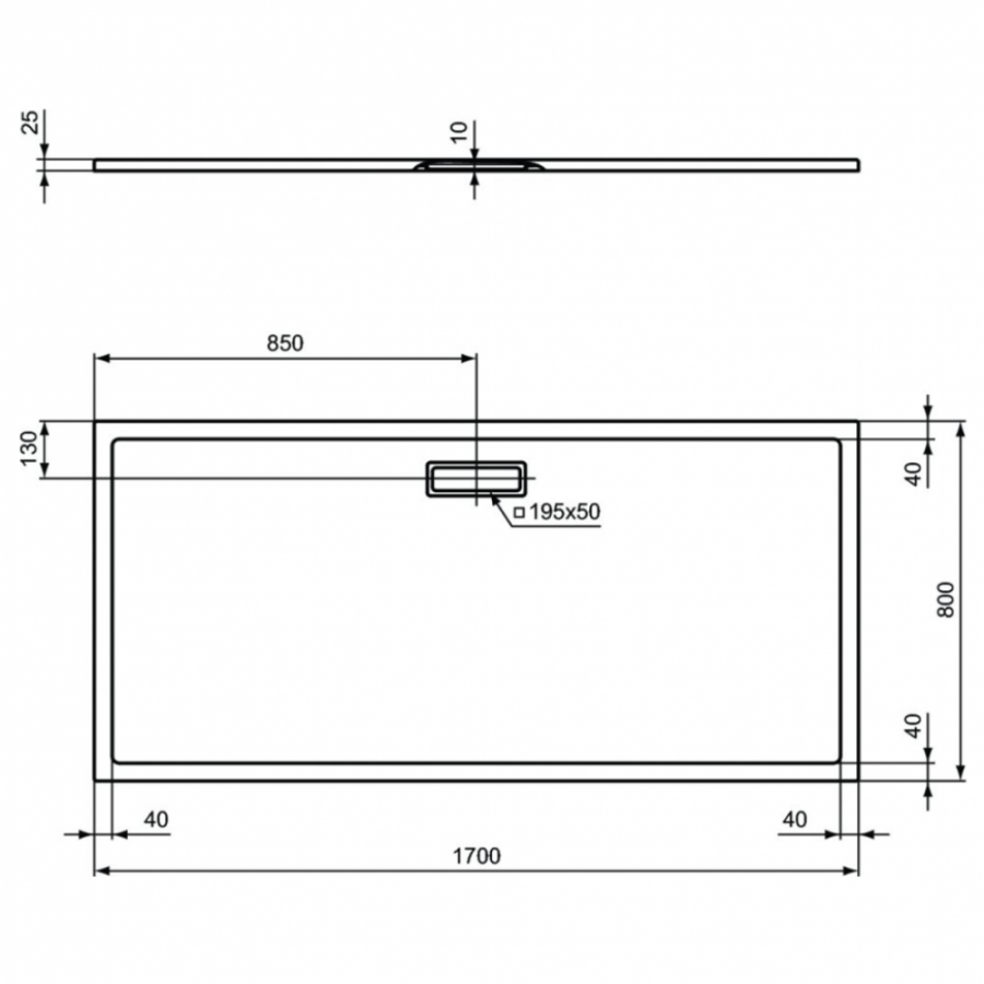 Ideal Standard Ultraflat New душевой поддон 170х80 T4472V1