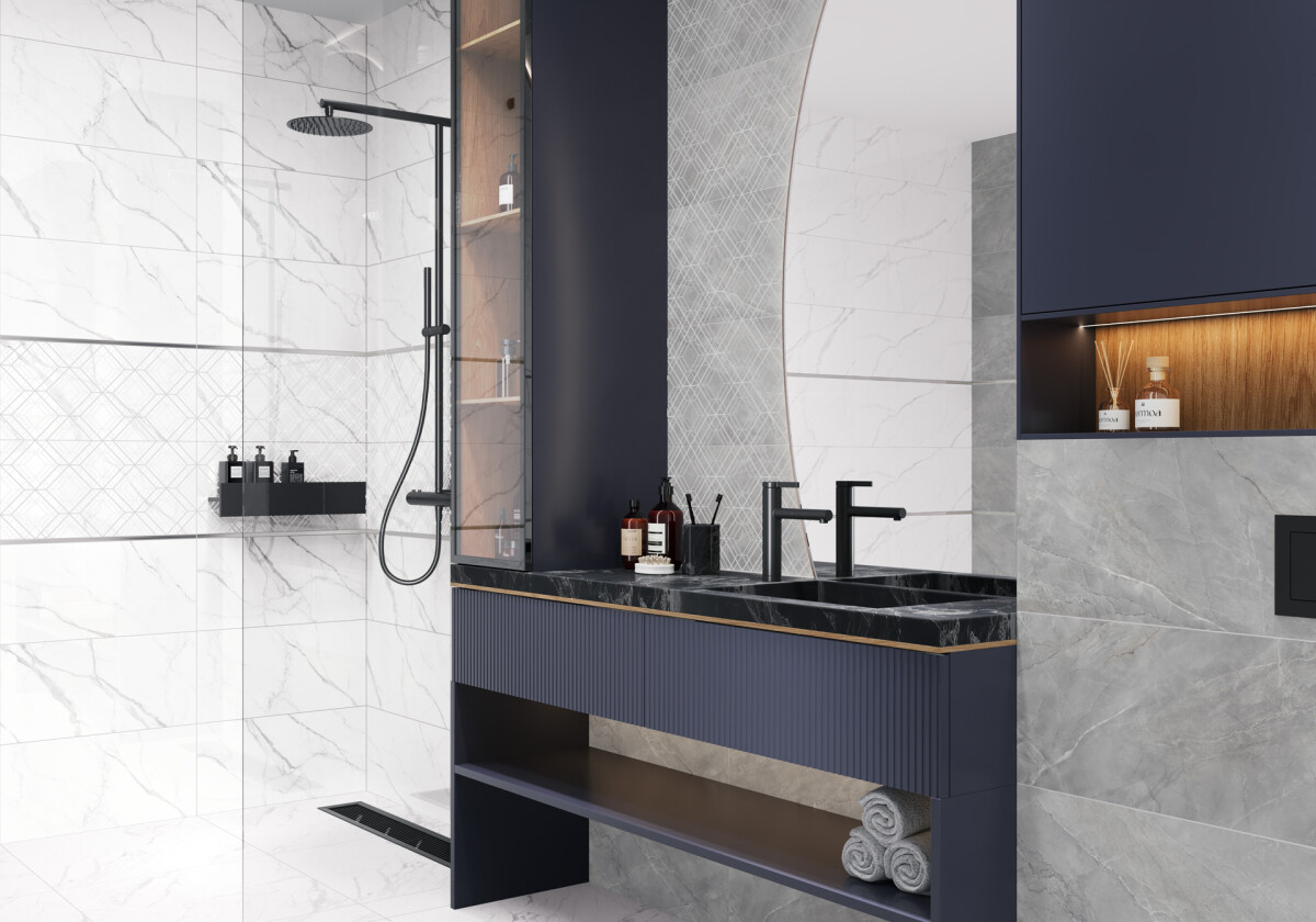 New Trend Лимс Ромб темный / Lims Dark Rhomb Керамическая плитка настенная Декор 300 x 600 x 9 DW36LMM25