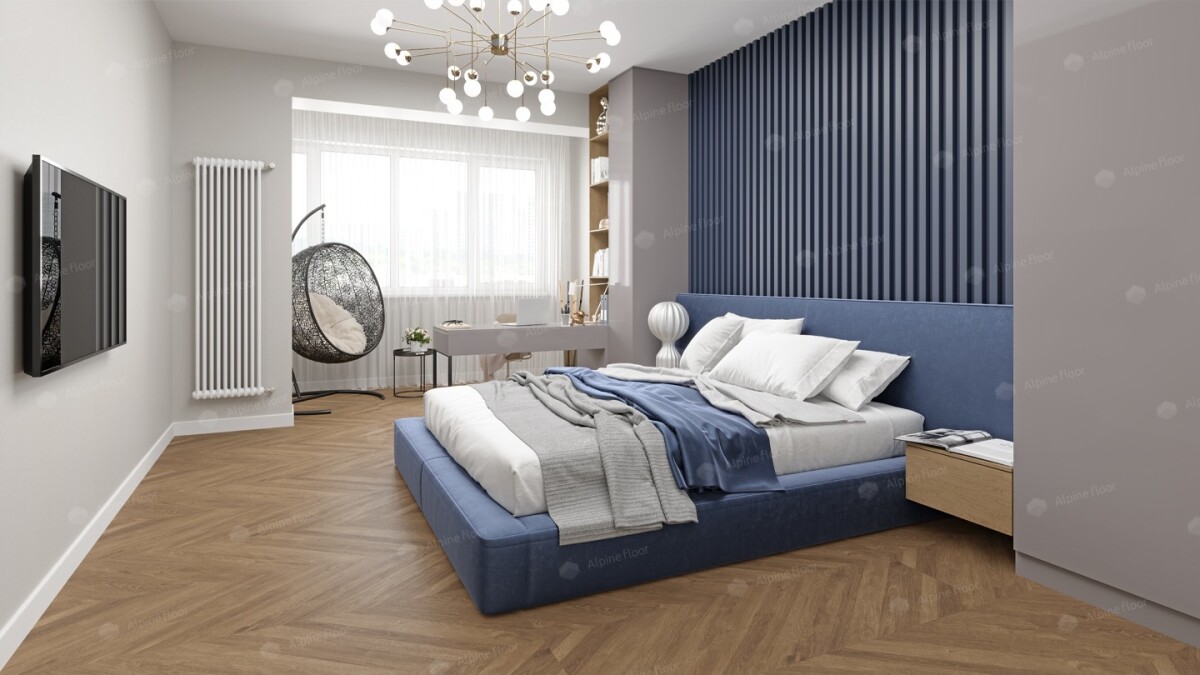 Alpine Floor Easy Line Кварцвиниловая плитка LVT Французская Ёлочка ECO 3-25 1219.2 х 184.15 х 3 mm