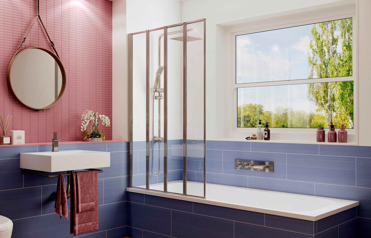 Шторка для ванны Ambassador Bath Screens 16041111L (100х140) хром,стекло прозрачное,складная,1 место
