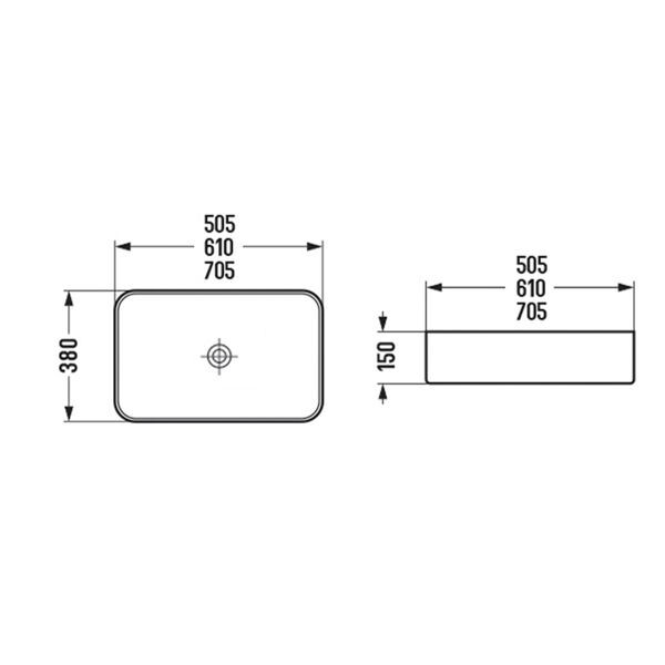 Накладная прямоугольная раковина Comforty 78575MC-60 капучино матовый