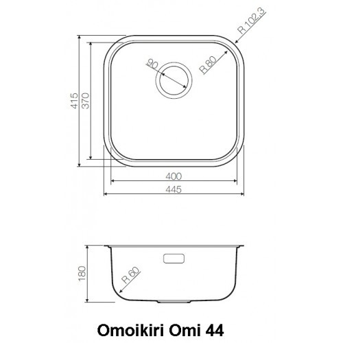 Omoikiri Omi 44-U/IF-АB 4993190 кухонная мойка декорированная нержавеющая сталь/латунь 41.5х44.5 см