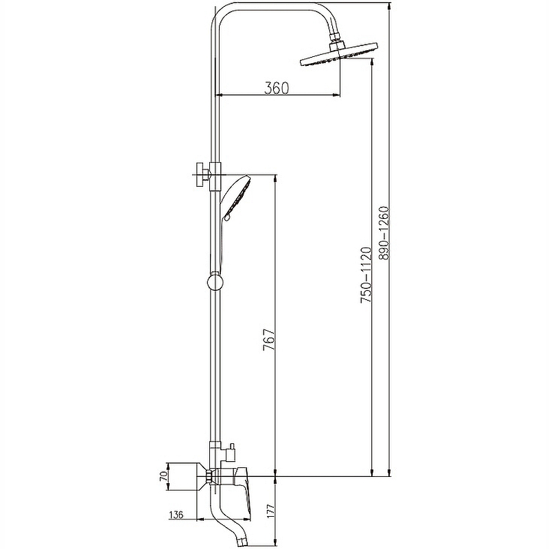 Haiba HB2414 Душевая система с изливом