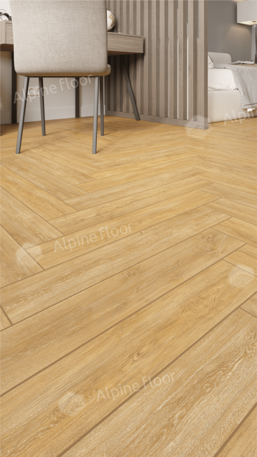 Ламинат Alpine Floor Herringbone LF102-4A Дуб Тулуза 606 х 101 х 8 mm