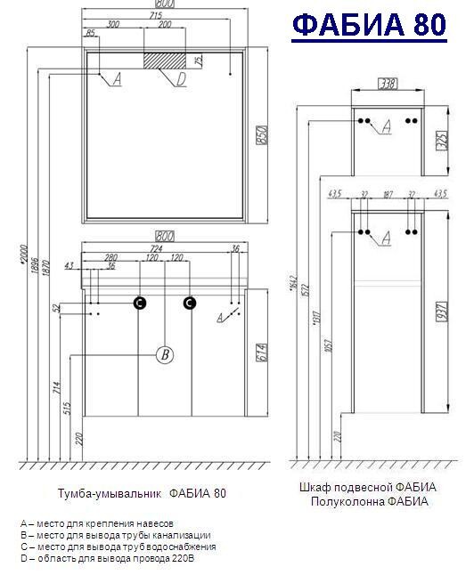 Акватон Фабиа 1A167003FBAH0 Шкаф-пенал подвесной, корица