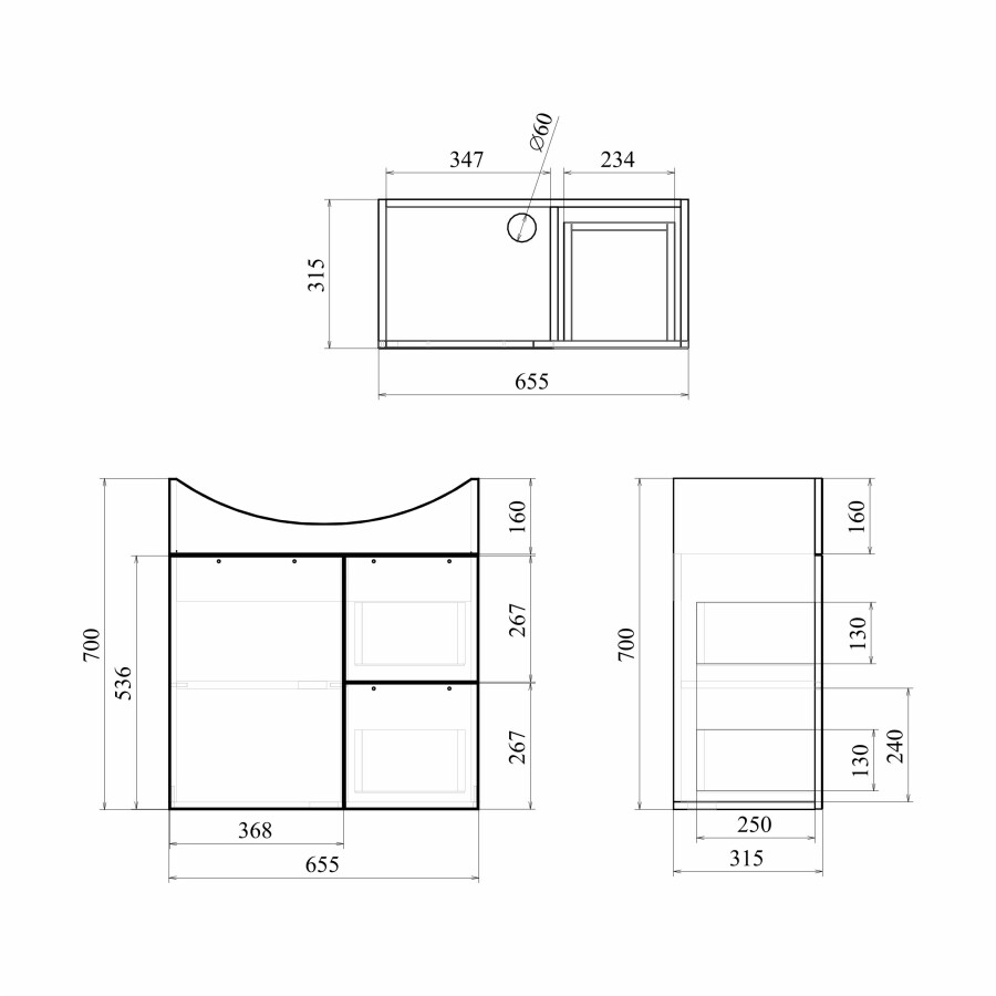 Mirsant Камилла 70 тумба напольная (раковина Балтика-70) УТ000078417+1WH207776