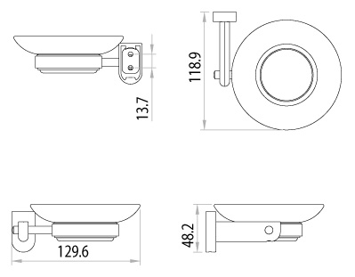 Lemark мыльница стеклянная настенная LM3143C