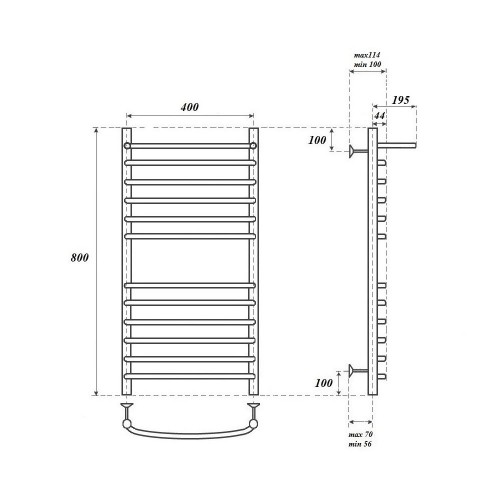 Point Альфа полотенцесушитель водяной с полкой 40х80 PN05148SP