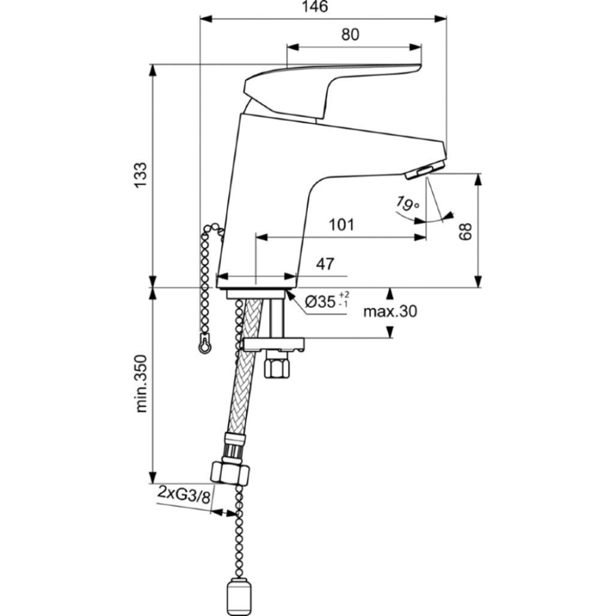 Ideal Standard Ceraflex смеситель для раковины B1709AA