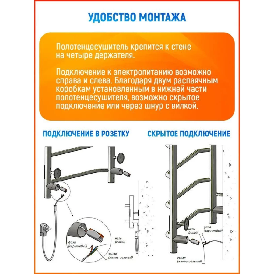 Тругор Пэк П6 полотенцесушитель с полкой 40х80 см 00-00031640