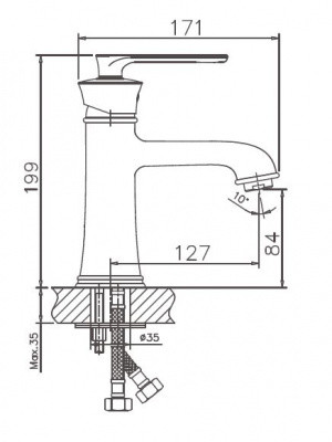 Haiba HB10181-7 смеситель для раковины 35 мм