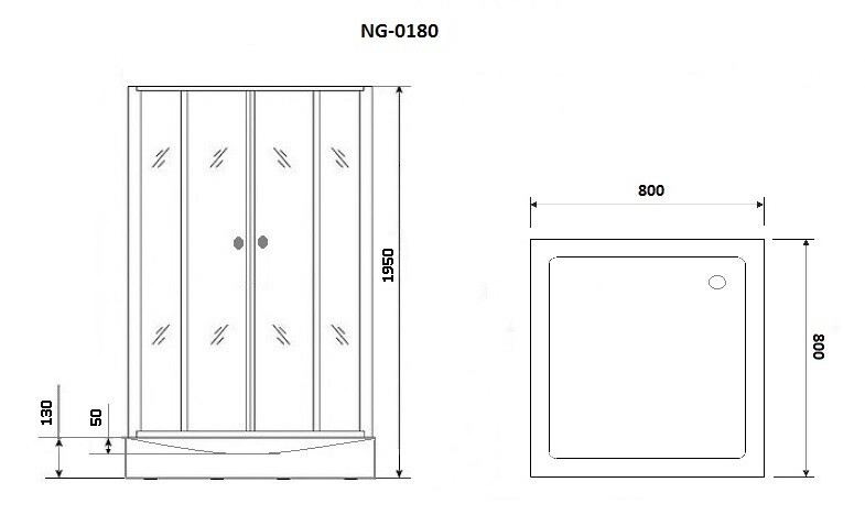 Душевой уголок 80x80 Niagara NG 0180-14 _01801412