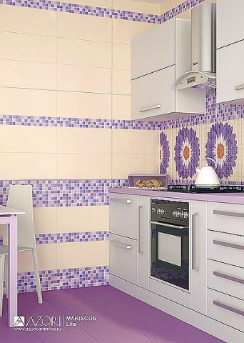 Azori Mariscos Mosaic Floris Lila 20х50см декор настенный матовый