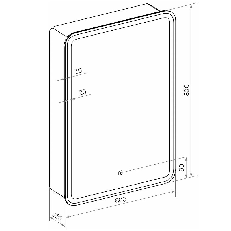 Зеркало-шкаф Sintesi Corso 60 с LED-подсветкой 600х800 SIN-SPEC-CORSO-60