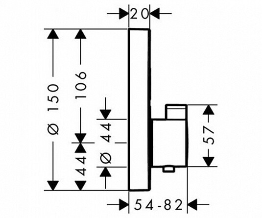 Hansgrohe 15743000S Set HG ShowerSelect S термостатический смеситель (15743000+01800180)