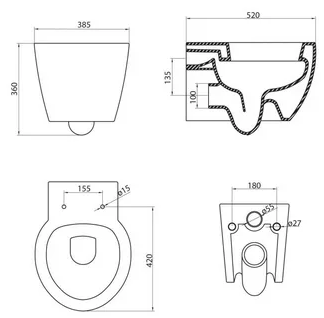 BelBagno SABRINA BB122CH унитаз подвесной