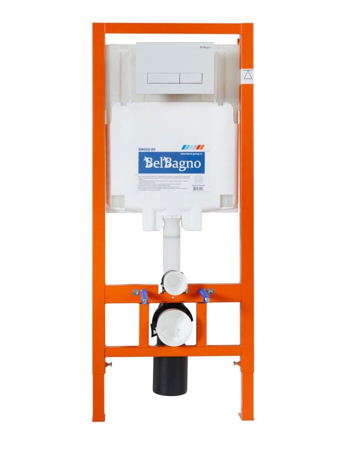 BB002-80/BB009-MR-BIANCO Система инсталляции для подвесных унитазов BelBagno BB002-80 с кнопкой смыва BB009-MR-BIANCO