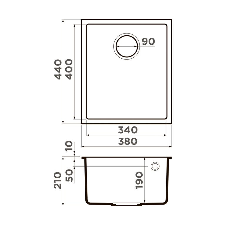 Omoikiri BOSEN 38-U мойка кухонная серый 4993538