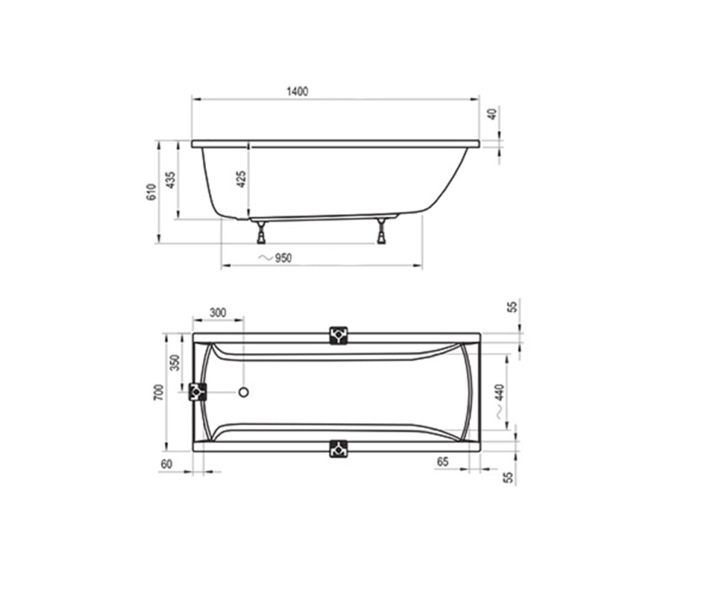 Ravak Classic 140*70 ванна акриловая прямоугольная CA81000000