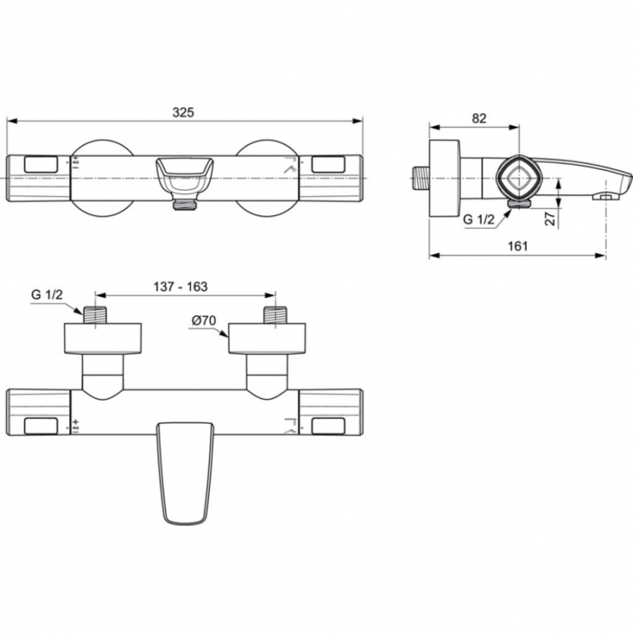 Ideal Standard готовый набор смесителей 3 в 1 BC985AA