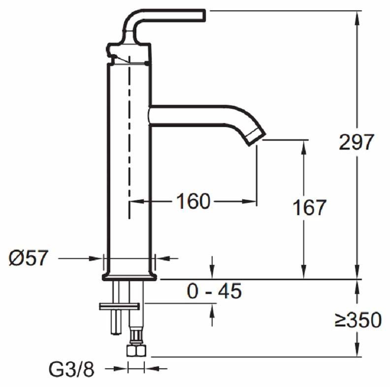 Jacob Delafon Purist E14404-4A-CP смеситель для раковины