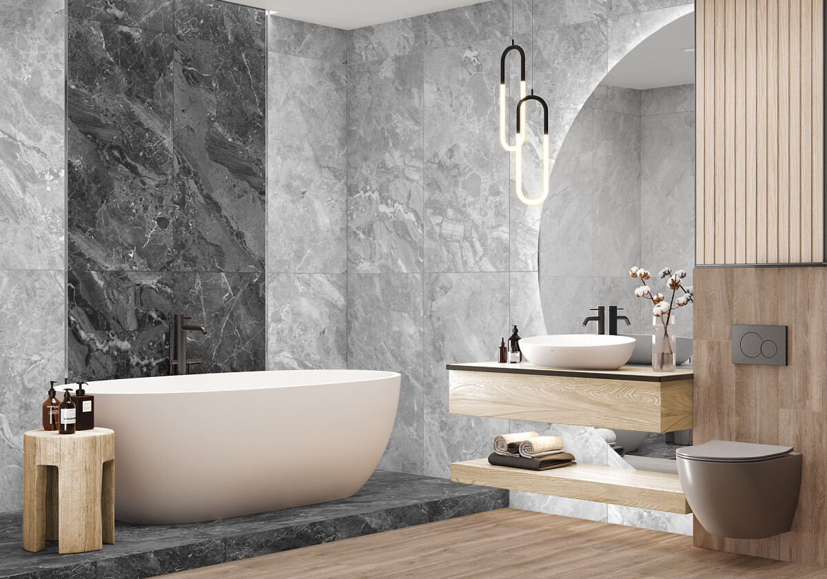 Delacora Greiny Graphite Керамогранит 600 x 1200 x 9.5 60120GRY25M