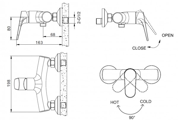 Bravat Eler F9191238CP-01-RUS смеситель для душа хром