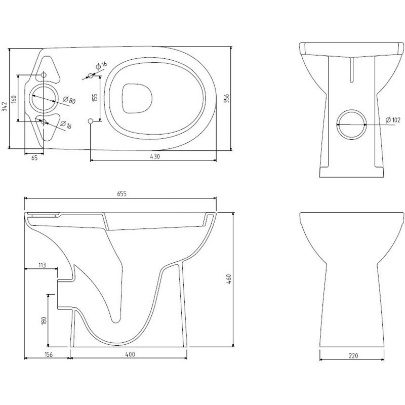 Ifo Special Rimfree RP732090200 унитаз напольный