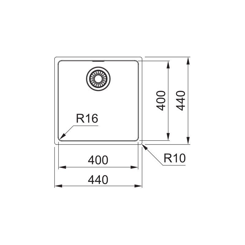 Franke MRX 110-40 кухонная мойка нержавеющая сталь полированная 44 x 44 см