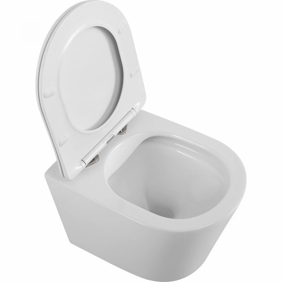Унитаз безободковый подвесной с крышкой BelBagno FLAY-R BB053CHR/SC