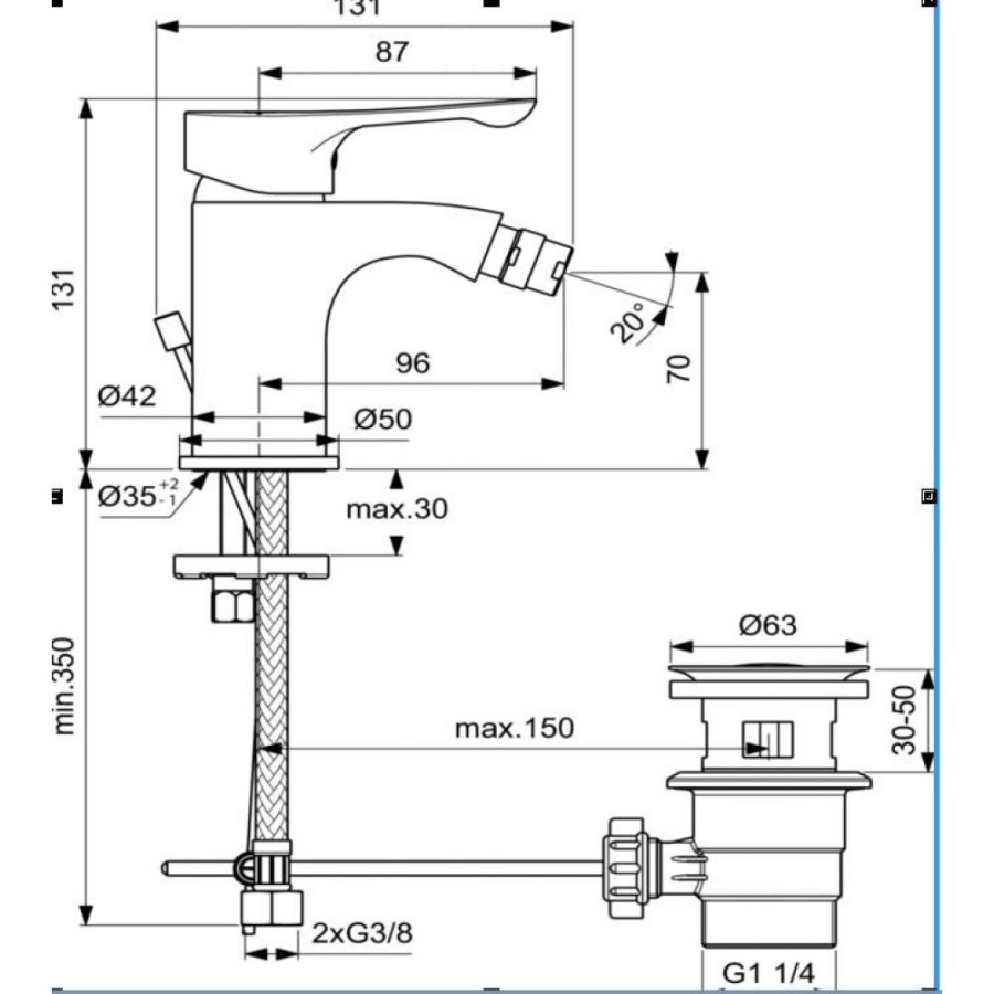 Ideal Standard DOT смеситель для биде BC324AA