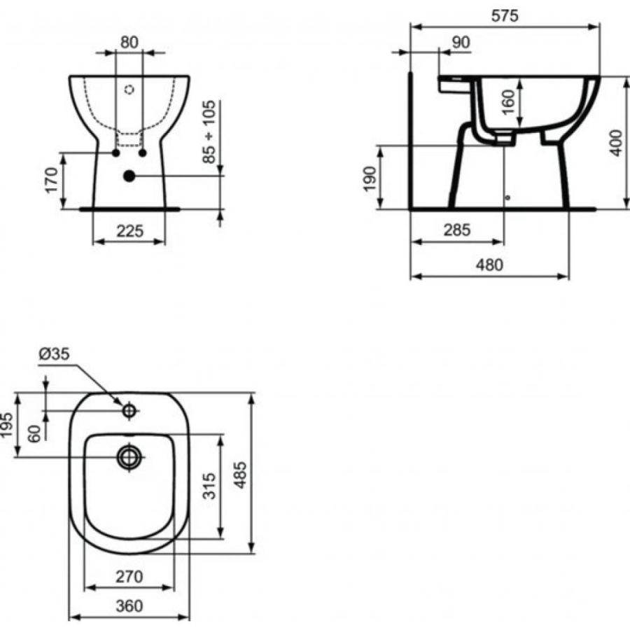 Ideal Standard Tempo напольное биде T510201