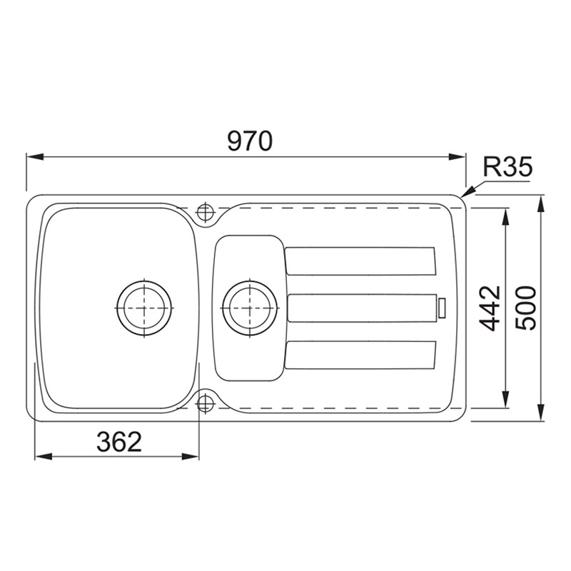 Franke AZG 651 кухонная мойка fragranite+ белый 97 x 50 см