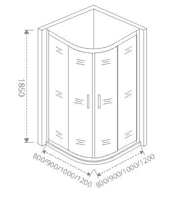 BAS Neo R-80-С-CH душевое ограждение 80*80*185 НЕ00008