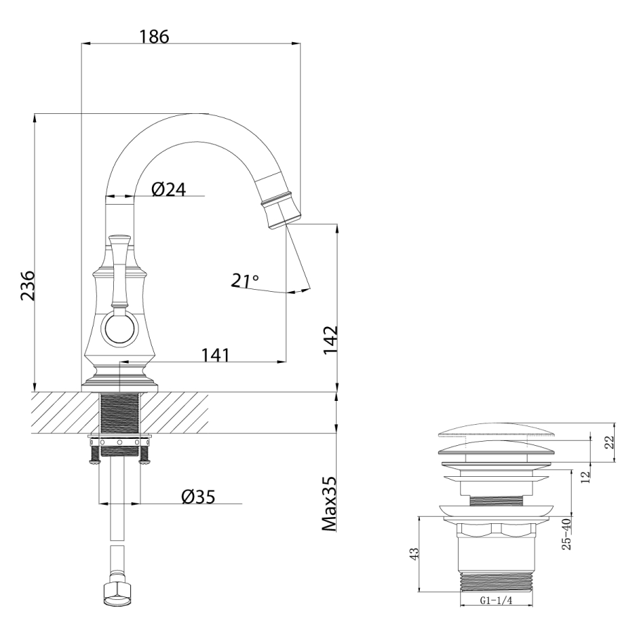 Lemark Peretto смеситель для раковины LM6307RB