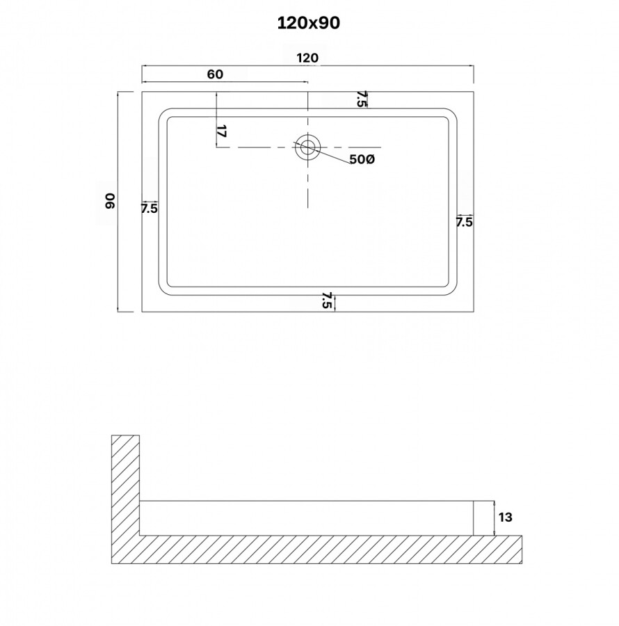 Душевой поддон 120x90 Niagara NG-P1290-14Q