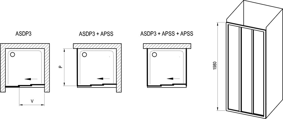 Ravak Supernova Душевая дверь ASDP3-80 см белый профиль, матовое стекло 00V401R2ZG