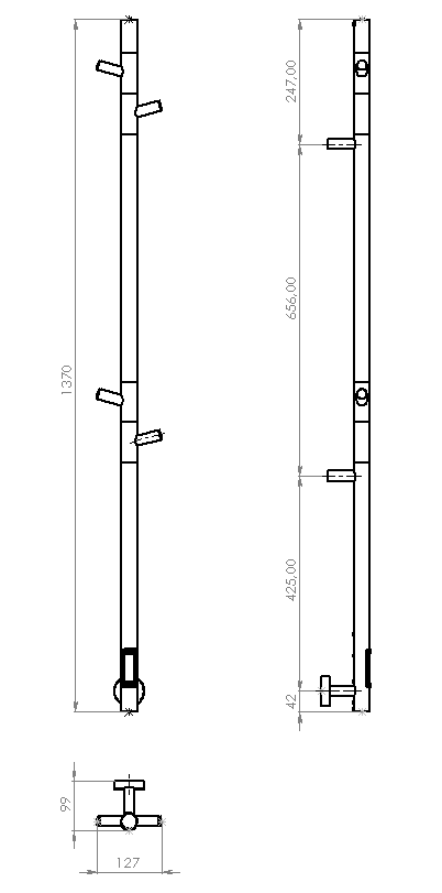 Vincea полотенцесушитель электрический 15х140 см графит VTD-1DGE