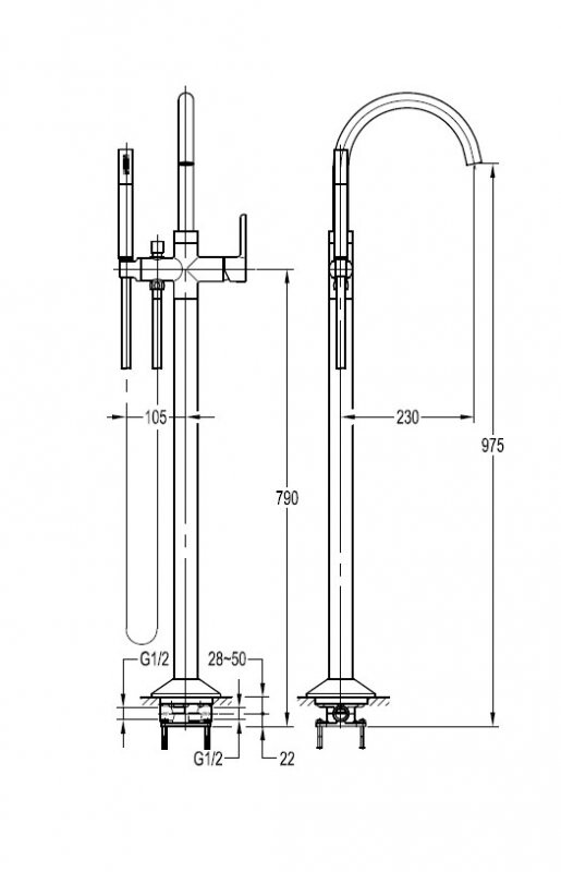 Cezares смеситель для ванны напольный ECO-VDP-01