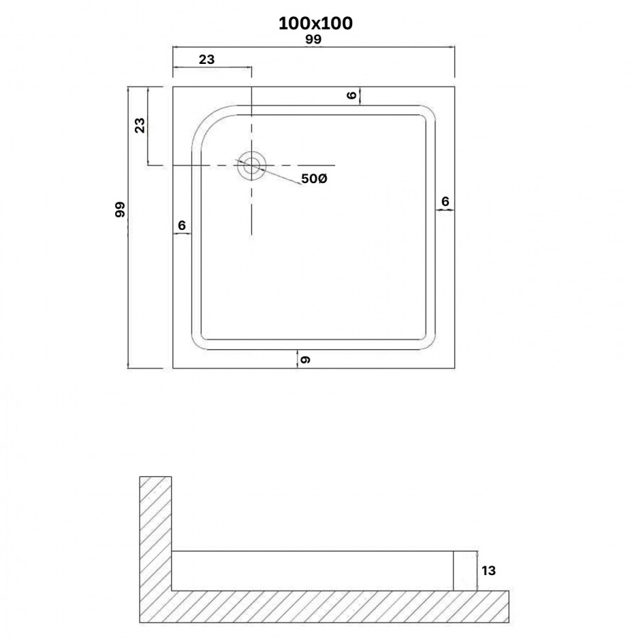 Душевой поддон 100x100 Niagara NG-P1010-14Q