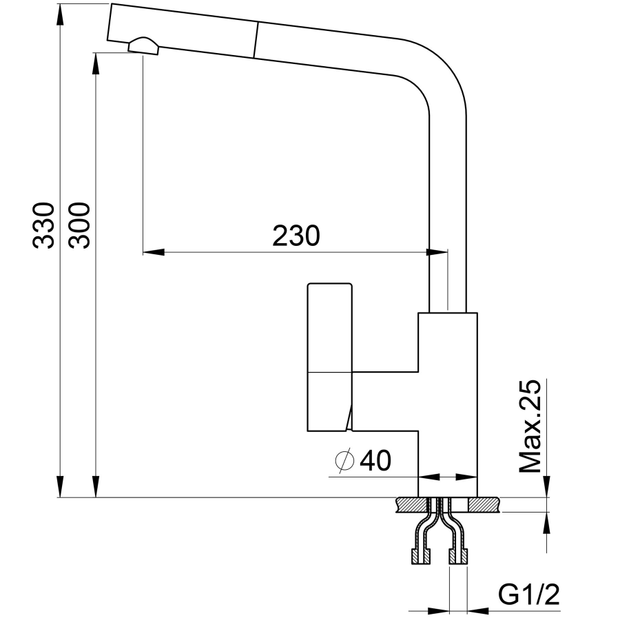 Point смеситель для кухни черный PN3102B